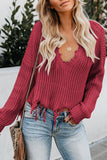 Tainted Love Cotton Distressed Sweater