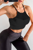 Mesh Splicing Textured Active Sports Bra