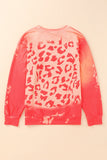 MAMA Leopard Print Crew Neck Pullover Sweatshirt