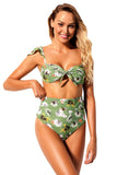 Polka Dot Versatile Bandeau Bikini High Waist Swimsuit