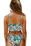 Cute Floral Patterned Smocked Bikini