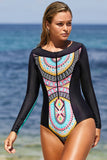 Aztec Print One-piece Swimwear