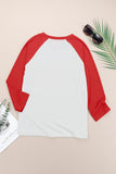 Thankful Pumpkins Print Color Block Graphic Raglan Top