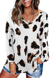 Long Sleeves Leopard Print Blouse