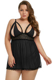 Plus Size Peek-a-boo Valentine Babydoll