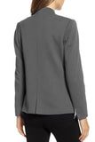 Notch Collar Long Sleeve Shoulder Pad Blazer