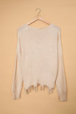 Tainted Love Cotton Distressed Sweater