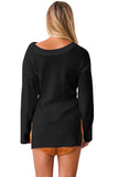 Side Split Belted Pullover Sweater