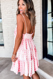 Tie-dye Tiered Ruffled Flowy Slip Dress