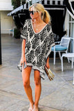 Floral Print Tassel Hem Beach Cover up