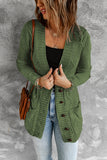 Front Pocket and Buttons Closure Cardigan