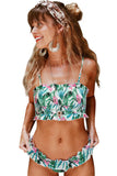 Cute Floral Patterned Smocked Bikini