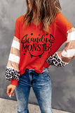 Candy MONSTER Color Block Waffle Knit Long Sleeve Top