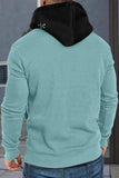 Valentine Love Heart Print Color Block Men's Pullover Hoodie