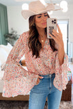 Tiered Ruffled Bell Sleeve Floral Bodysuit