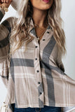 High Low Brushed Plaid Oversize Shirt