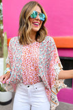 Multicolor Animal Floral Mix Print Cape Top