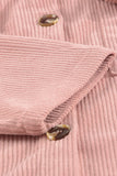 Pocketed Button Ribbed Textured Shacket