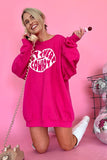 Rose HEY THERE COWBOY Graphic Oversize Sweatshirt