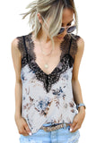 Floral Lace Shoulder Tank Top