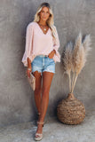 Feather Balloon Sleeve Pullover Top