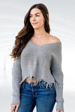 Tainted Love Cotton Distressed Sweater