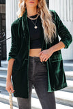 Casual Pocketed Velvet Blazer