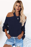 Cool Breeze Cotton Cold Shoulder Sweater