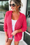 Plus Size Popcorn Buttons Cardigan