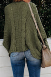 Chunky Knit Solid Cardigan with Pocket