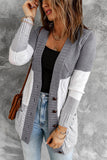 color Front Pocket and Buttons Closure Cardigan