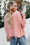 Tainted Love Cotton Distressed Sweater