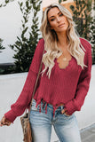 Tainted Love Cotton Distressed Sweater