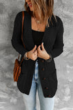 Front Pocket and Buttons Closure Cardigan