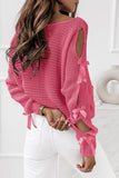 Butterfly Applique Cutout Sleeves Pullover Sweater