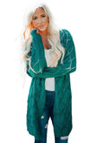 Bubble Sleeve Side Slit Knit Cardigan