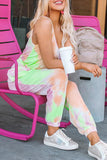 Tie Dye Drawstring Jogging Jumpsuit