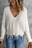 Tainted Love Cotton Distressed Sweater