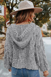 Drop Shoulder Loose Sweater with Hooded