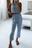 Crop Tank and Pants Lounge Set