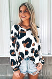 Leopard Print Long Sleeve Loose Top