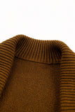 Shawl Collar Belted Knitted Long Sweater