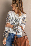 Wonderful Christmas Season Leopard Graphic Long Sleeve Top