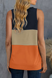 Color Block Crew Neck Tank Top