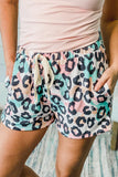 Print Elastic Waist Drawstring Shorts With Pocket