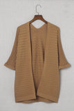 Ribbed Open Front Knit Cardigan