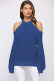 Cool Breeze Cotton Cold Shoulder Sweater