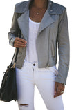 Khaki Zipped Notch Collar Short Jacket