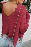 Tainted Love Cotton Distressed Sweater