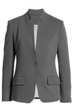 Notch Collar Long Sleeve Shoulder Pad Blazer